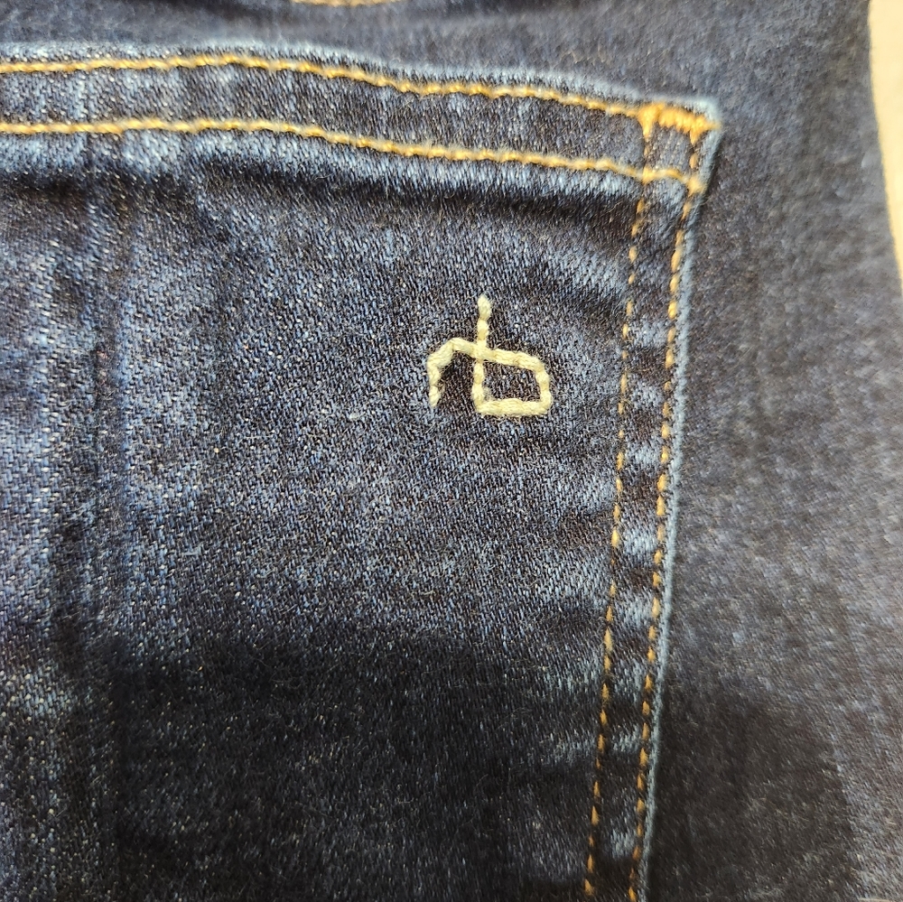 Rag & Bone Low Rise Cigarette Skinny Leg Stretch Dark Denim Jeans Size 26-C34 - Picture 4 of 6